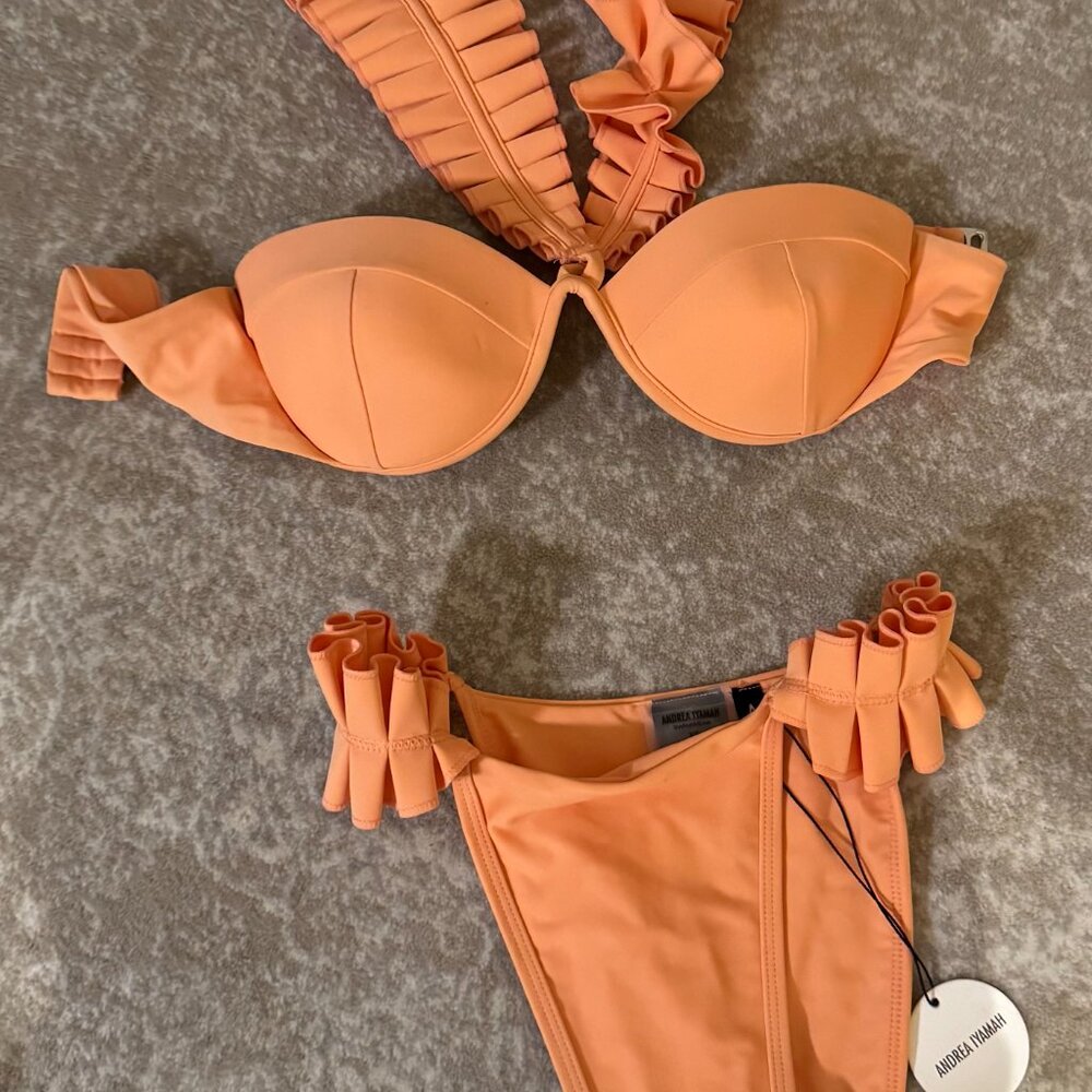 Andrea Iyamah Ruffle Bikini Top & Bottom – Resort/Pool Party Ready - Picture 2 of 2
